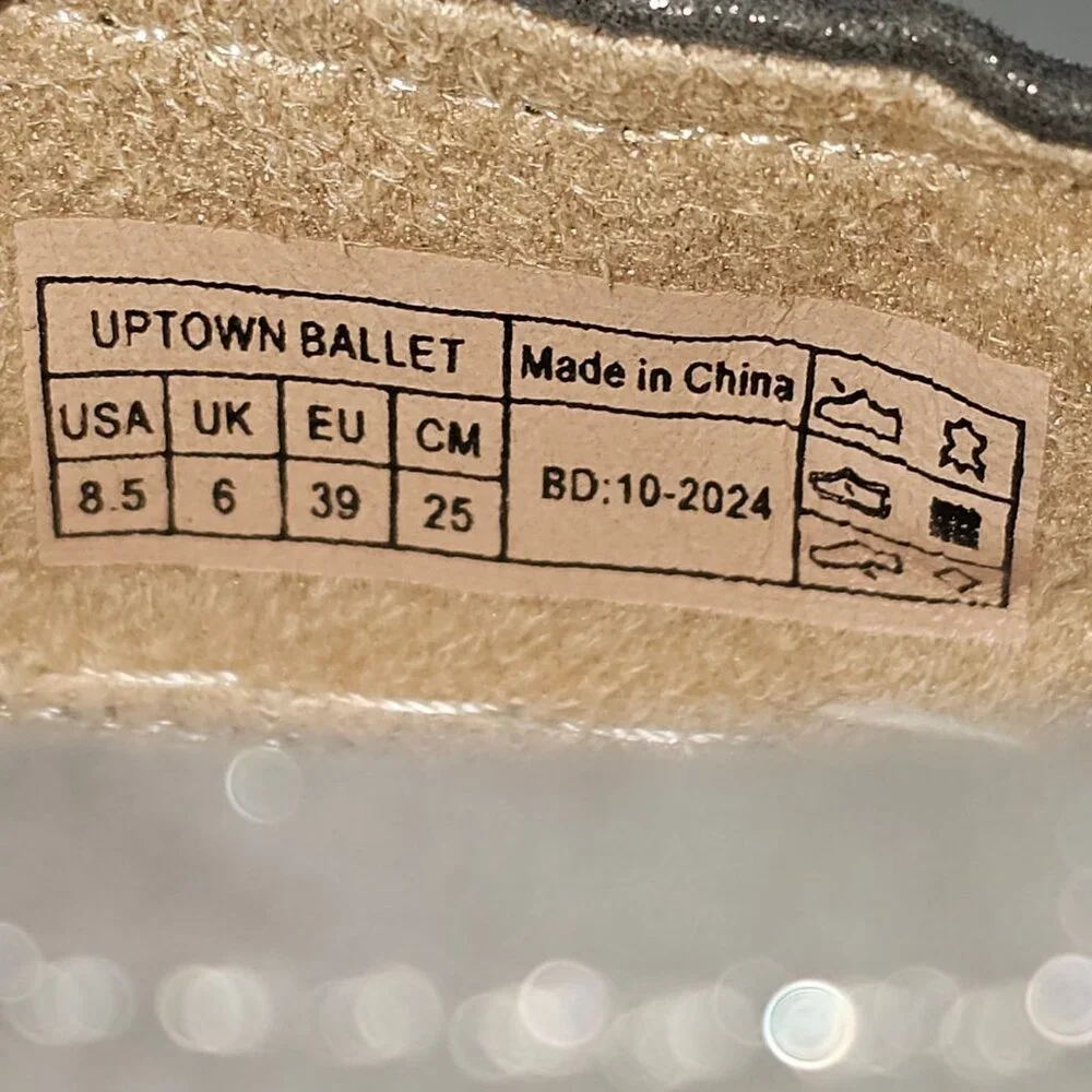 Vionic Uptown Ballet Flat Sneaker Womens 8.5 Metallic Silver Leather Slip On